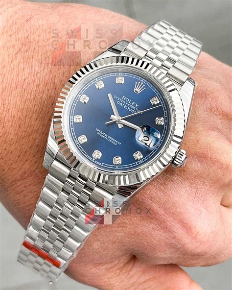 rolex datejust 41 blue replica|2021 rolex datejust 41 mm.